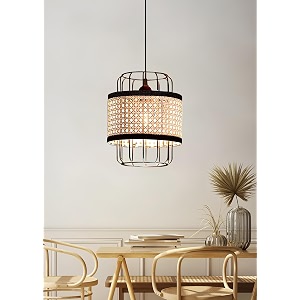 akway bamboo hanging lamp for living room  rattan hanging lamp for drawing room  cane pendant light for home decoration  wicker pendant lamp bulb not included cococage 834 d x 1034 h