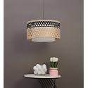 AKWAY Bamboo Hanging lamp for Living Room | Rattan Pendant lamp for Home Decoration | Cane Ceiling lamp (Black, 14 Dia x 8 Height)