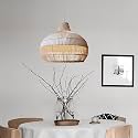 AKWAY Bamboo Hanging lamp for Living Room | Rattan Hanging lamp for Drawing Room | Cane Pendant Light for Home Decoration | Wicker Pendant lamp (Bulb not Included) (Laksh - 14" D)
