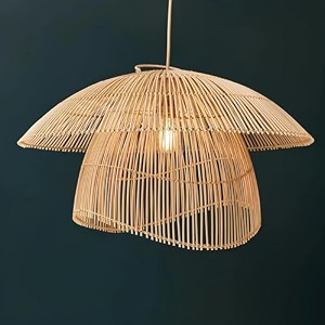 akway bamboo hanging lamp for living room  rattan hanging lamp for drawing room  cane pendant light for home decoration  wicker pendant lamp bulb not included anala hanging
