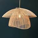 AKWAY Bamboo Hanging lamp for Living Room | Rattan Hanging lamp for Drawing Room | Cane Pendant Light for Home Decoration | Wicker Pendant lamp (Bulb not Included) (Anala Hanging)