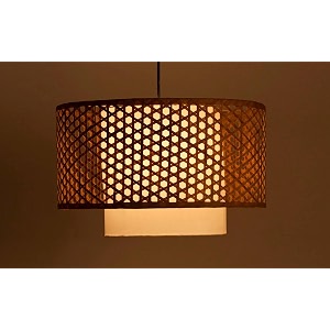 akway rattan hanging lamp for living room  bamboo hanging light for bedroom  cane wicker pendant lamp for home decoration bulb not included bamboo mesh with diffuser