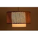 AKWAY Rattan Hanging lamp for Living Room | Bamboo Hanging Light for Bedroom | Cane Wicker Pendant lamp for Home Decoration (Bulb Not Included) (Bamboo Mesh with Diffuser)