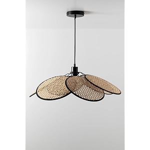 akway rattan hanging lamp for living room  bamboo hanging light for bedroom  cane wicker pendant lamp for home decoration bulb not included black flower