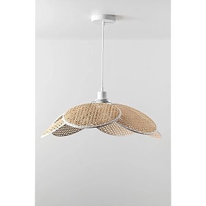 akway rattan hanging lamp for living room  bamboo hanging light for bedroom  cane wicker pendant lamp for home decoration bulb not included white flower
