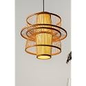 AKWAY Rattan Hanging lamp for Living Room | Bamboo Hanging Light for Bedroom | Cane Wicker Pendant lamp for Home Decoration (Bulb Not Included) (Bamboo Lotus Shape (16" D x 16" H))