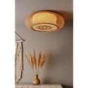 AKWAY Rattan Hanging lamp for Living Room | Bamboo Hanging Light for Bedroom | Cane Wicker Pendant lamp for Home Decoration (Bulb Not Included) (Bamboo Ceiling Lamp with Diffuser)
