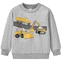 Akyzic Toddler Boys Sweatshirts Cotton Crewneck Truck Shirt Dinosaur Long Sleeve Pullover Tops Tees 2-8T