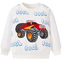 Akyzic Toddler Boys Sweatshirts Cotton Crewneck Truck Shirt Dinosaur Long Sleeve Pullover Tops Tees 2-8T
