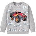 Akyzic Toddler Boys Sweatshirts Cotton Crewneck Truck Shirt Dinosaur Long Sleeve Pullover Tops Tees 2-8T
