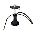 Al-Maliki Misha Premium Modern Hookah | Sleek Black Stem with Matt Black Glass Base