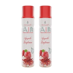 al-nuaim air freshener - 300ml  alcohol free room freshener apple zafran pack of 2-300ml each