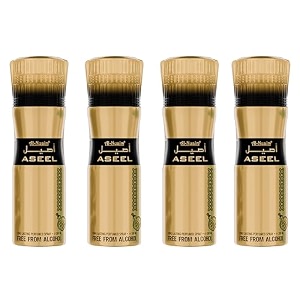 al-nuaim aseel alcohol free deodorant - 200ml pack of 4 body spray long lasting perfumed spray for men amp women