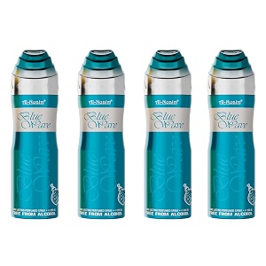 al-nuaim blue wave alcohol free deodorant - 200ml pack of 4 body spray long lasting perfumed spray men