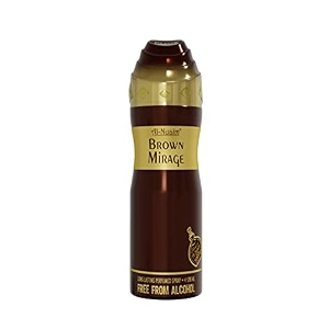 al-nuaim brown mirage alcohol free deodorant  body spray  long lasting perfumed spray for men  pack of 1-200ml