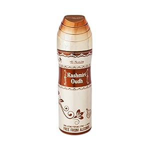 al-nuaim kashmiri oudh alcohol free deodorant  body spray  long lasting perfumed spray for men  pack of 2 x 200ml
