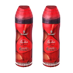 al-nuaim mushk rizali alcohol free deodorant  body spray  long lasting perfumed spray for unisex  pack of 2 x 200ml
