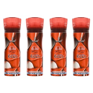al-nuaim mushk rizxali alcohol free deodorant - 200ml pack of 4 body spray long lasting perfumed spray for men amp women