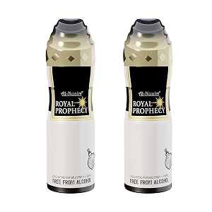 al-nuaim royal prophecy alcohol free deodorant  body spray  long lasting perfumed spray for men  pack of 2 x 200ml