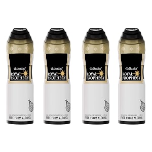 al-nuaim royal prophecy alcohol free deodorant - 200ml pack of 4 body spray long lasting perfumed spray for men amp women