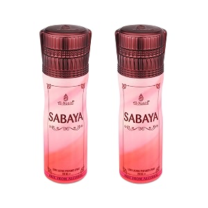 al-nuaim sabaya alcohol free deodorant  body spray  long lasting perfumed spray for women  pack of 2 x 200ml