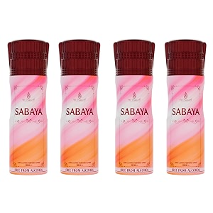 al-nuaim sabaya alcohol free deodorant - 200ml pack of 4 body spray long lasting perfumed spray