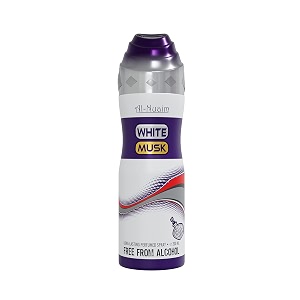 al-nuaim white musk alcohol free deodorant  body spray  long lasting perfumed spray for unisex  pack of 1-200ml
