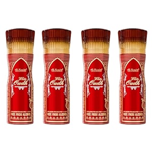 al-nuaim white oudh alcohol free deodorant - 200ml pack of 4 body spray long lasting perfumed spray for men amp women