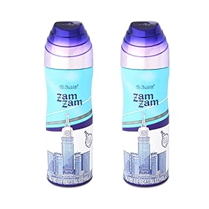 al-nuaim zam zam alcohol free deodorant  body spray  long lasting perfumed spray for unisex  pack of 2 x 200ml