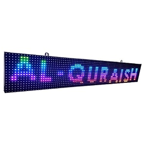 al-quraish p10 led runningscrolling programable text message display board wi-fi rgb 7 inch  37 inch