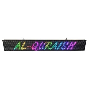 al-quraish p10 led runningscrolling programable text message display board wi-fi rgb 7 inch  49 inch both side