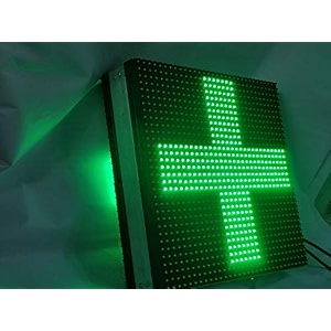 al-quraish p10 led runningscrolling plus sign programable text message display board wi-fi green 1ft  1ft both side