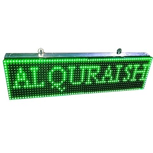 al-quraish p10 led runningscrolling programable text message display board wi-fi green 7 inch 25 inch both side
