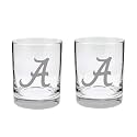 Alabama Crimson Tide 2-Sided Satin Finish Rock Glass Set of 2 14oz