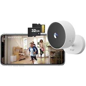 alaga wifi indoor security camera baby monitor ai motion detection 2 way audio night vision cloud and sd card storage compatible with alexa and google assistant with 32g tf card