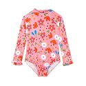 Alakuoti Long Sleeve One Piece Ruffle Swimsuit for Toddler Girls Baby Girl Rashguard Shirt with UPF 50+ Sun Protection