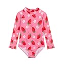 Alakuoti Long Sleeve One Piece Ruffle Swimsuit for Toddler Girls Baby Girl Rashguard Shirt with UPF 50+ Sun Protection