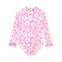 Alakuoti Long Sleeve One Piece Ruffle Swimsuit for Toddler Girls Baby Girl Rashguard Shirt with UPF 50+ Sun Protection