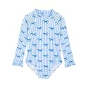Alakuoti Long Sleeve One Piece Ruffle Swimsuit for Toddler Girls Baby Girl Rashguard Shirt with UPF 50+ Sun Protection