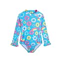 Alakuoti Long Sleeve One Piece Ruffle Swimsuit for Toddler Girls Baby Girl Rashguard Shirt with UPF 50+ Sun Protection