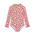 Alakuoti Long Sleeve One Piece Ruffle Swimsuit for Toddler Girls Baby Girl Rashguard Shirt with UPF 50+ Sun Protection