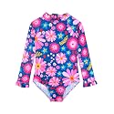 Alakuoti Long Sleeve One Piece Ruffle Swimsuit for Toddler Girls Baby Girl Rashguard Shirt with UPF 50+ Sun Protection