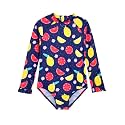 Alakuoti Long Sleeve One Piece Ruffle Swimsuit for Toddler Girls Baby Girl Rashguard Shirt with UPF 50+ Sun Protection