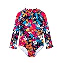 Alakuoti Long Sleeve One Piece Ruffle Swimsuit for Toddler Girls Baby Girl Rashguard Shirt with UPF 50+ Sun Protection