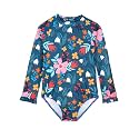 Alakuoti Long Sleeve One Piece Ruffle Swimsuit for Toddler Girls Baby Girl Rashguard Shirt with UPF 50+ Sun Protection