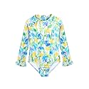 Alakuoti Long Sleeve One Piece Ruffle Swimsuit for Toddler Girls Baby Girl Rashguard Shirt with UPF 50+ Sun Protection