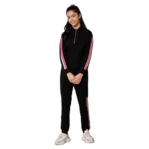 alan jones clothing girl39s cotton blend casual style tapped tracksuit co-ords set