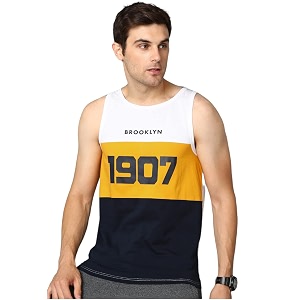 Alan Jones Clothing Men Cotton Printed Sleeveless