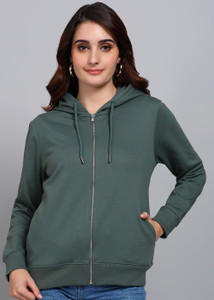 Alan Jones Full Sleeve Solid Women Sweatshirt