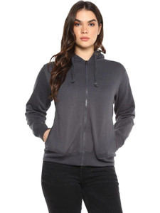 Alan Jones Full Sleeve Solid Women Sweatshirt